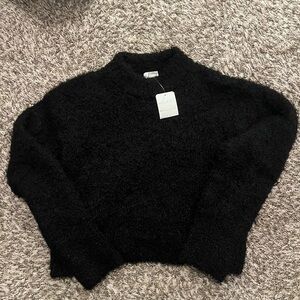 H&M Black Fuzzy Turtleneck Sweater